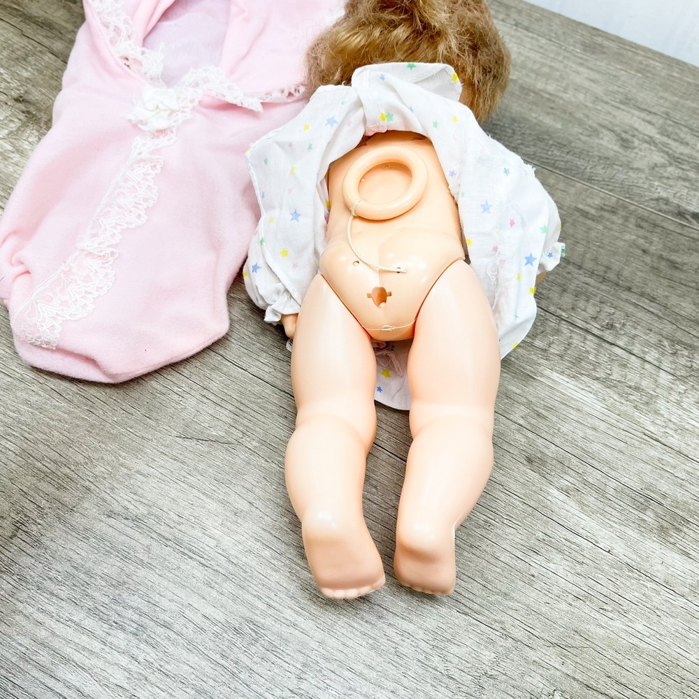Vintage 1972 Horsman Baby Doll Pull String Pink Bunting Sleepy Eyes 12‎ Inch - Picture 3 of 15